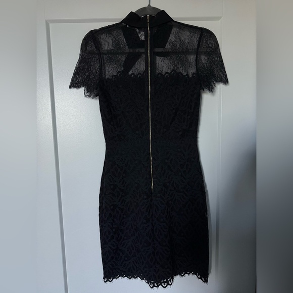 Sandro Women’s Black Mini Lace-panel Dress Fitted Size 1 - Picture 10 of 14